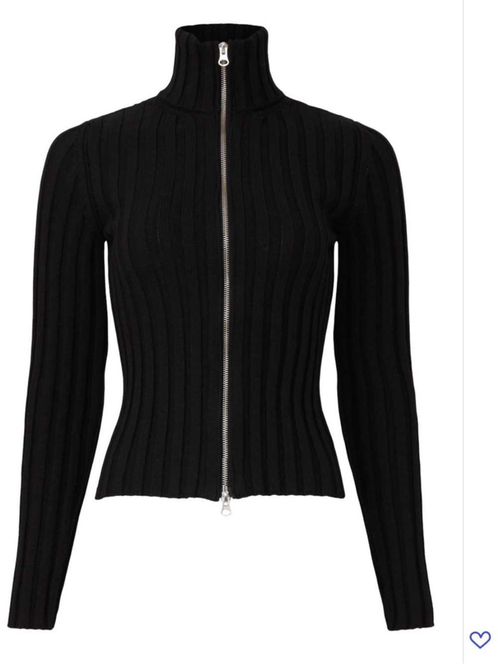 Maison Martin Margiela Black Ribbed Zip-Up Mock Neck Sweater